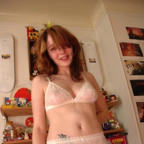 This naughty, teen shows you what's underneath her see-thru panties!